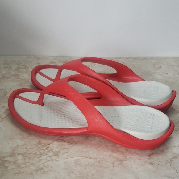 CROCS Women\'s Red and White Sandals main image 2
